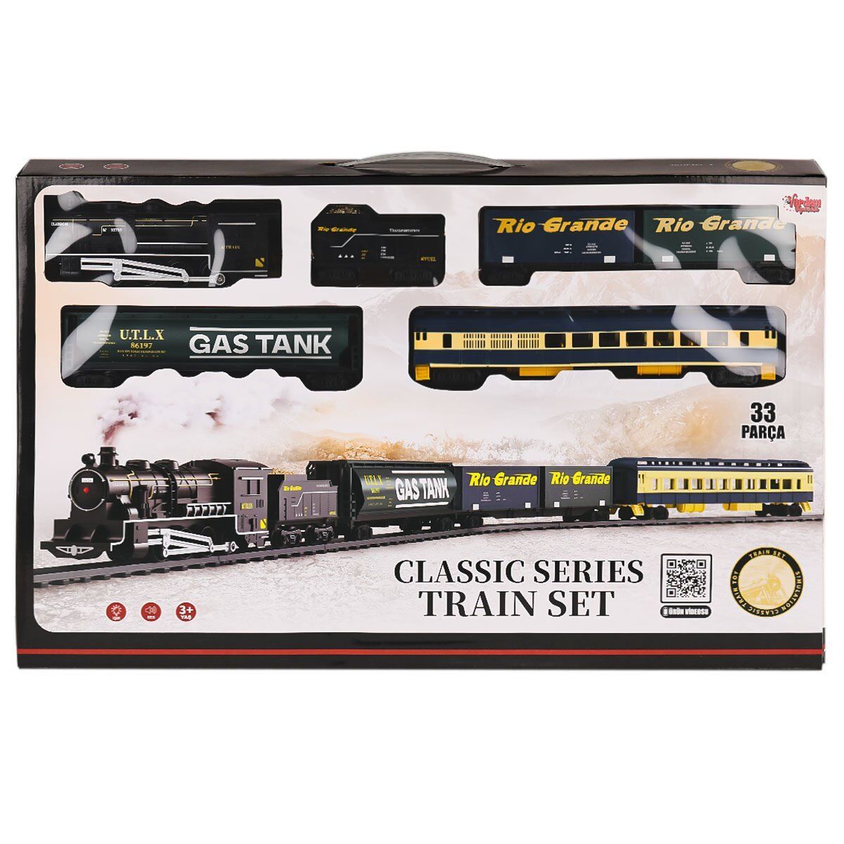Vardem Işıklı ve Sesli Classic Tren 33 Parça FF-1601C