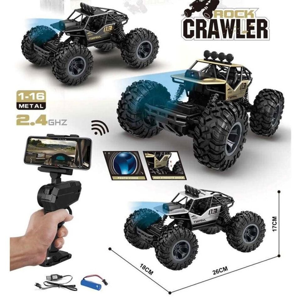 2095 1 16  Wifi Kameralı Rock Crawler Arazi Aracı 4X4 -Gepettoys
