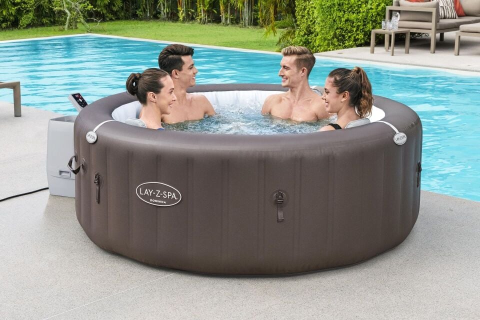 Lay-Z-Spa® Dominica Smart HydroJet™ 6001S Enerji Tasarruflu Şişme Spa Havuzu, Mobil Uygulama Kontrollü, 4-6 kişilik