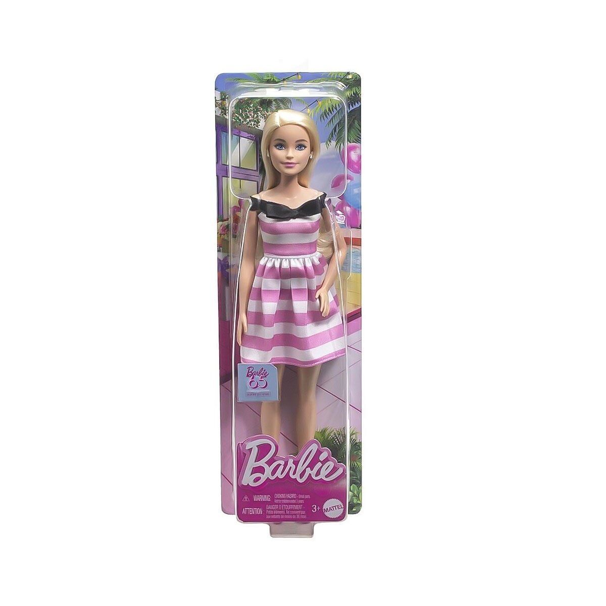 Barbie 65. Yıl Özel Pembe Elbiseli Bebek HTH66