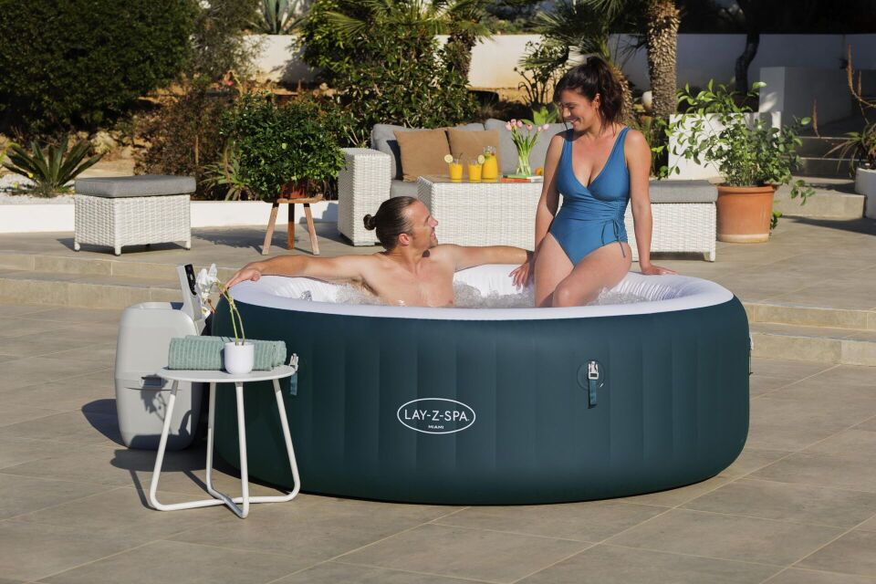 Lay-Z-Spa® Miami AirJet™ 6001D Enerji Tasarruflu Şişme Spa Havuzu,4-6 kişilik