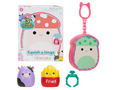 Squish-a-longs 3 Figür + Yüzük Çantalı Sürpriz Paket Seri 1