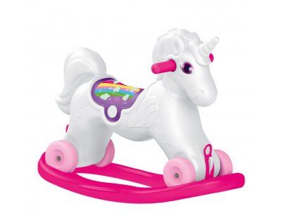 Dolu Unicorn Sallanan Tekerlekli At