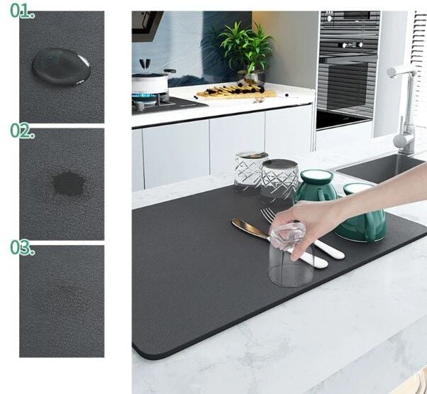 Mutfak Tezgah Üstü Su Emici Mat 35x50 cm