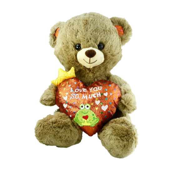 PJH2323 PELUŞ 30CM I LOVE YOU KALPLİ AYI -VRD
