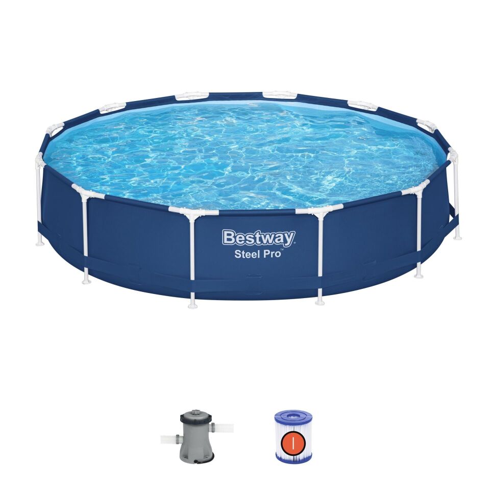 Bestway® 56681 Steel Pro® Prefabrik Yer Üstü Çember Havuz Seti 3,66 m x 76 cm