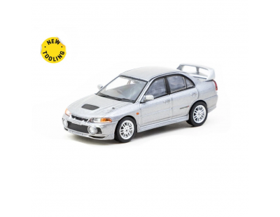 Tarmac Works 1/64 Mitsubishi Lancer GSR Evolution IV Silver with Tarmac Cards