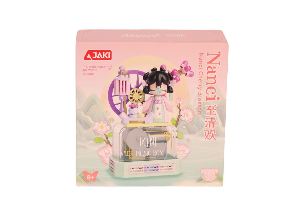 HK114 JAKİ KİRAZ ÇİÇEĞİ MÜZİK KUTUSU 127 PARÇA BLOCK OYUNCAK