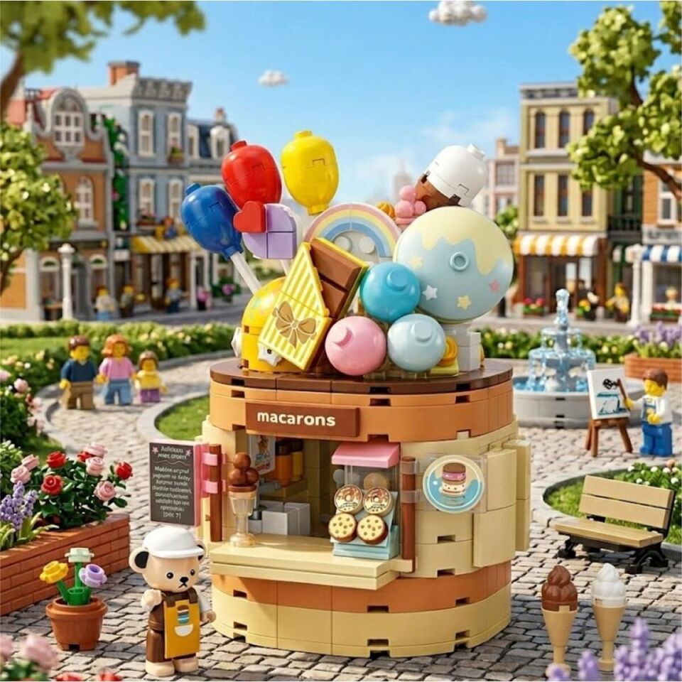 P881201 PANLOS TEDDY BEAR KOLEKSİYONU DONDURMA DÜNYASI 354 PARÇA BLOCK OYUNCAK