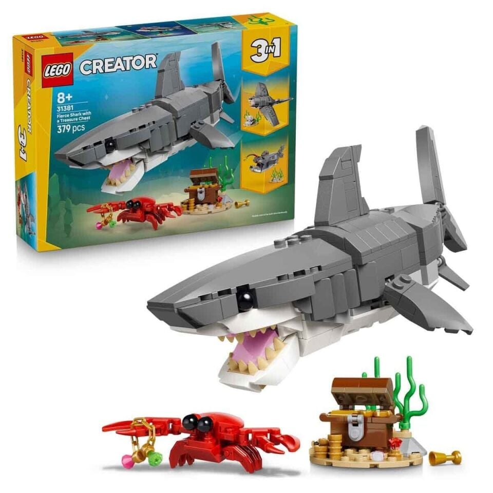 31381 Lego Creator 3in1 Acımasız Köpek Balığı ile Hazine Sandığı 379 parça +8yaş