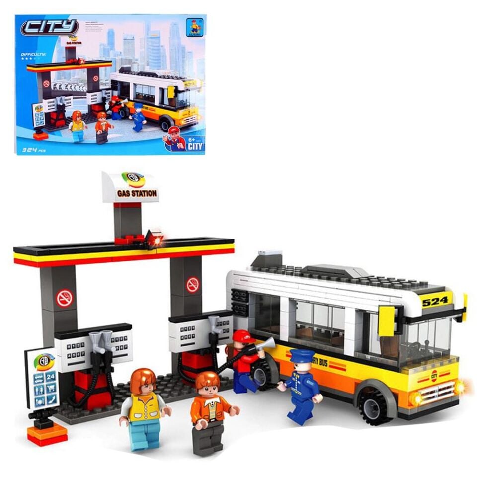 Ausını 324 Parça Gaz Dolum İstasyonu Mini Leego Oyun Seti