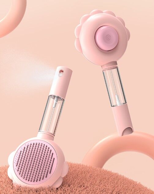 Basmalı Telli Su Sprey Hazneli Hayvan Fırçası 2 in 1