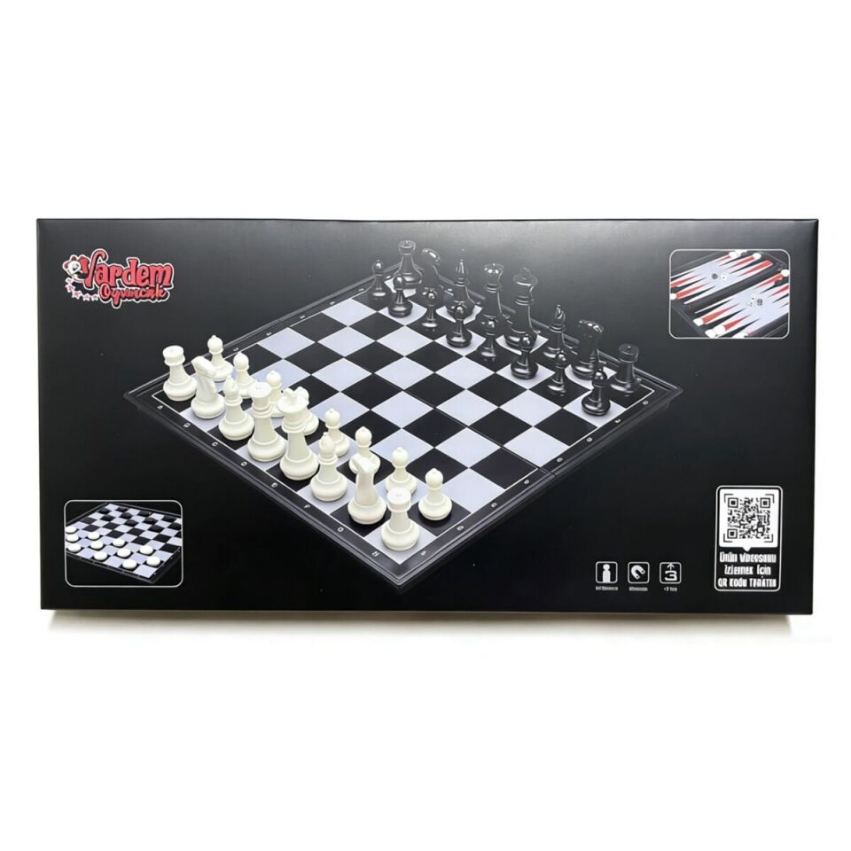 VRD10661 KATLANABİLİR SATRANÇ TAVLA VE DAMA SETİ
