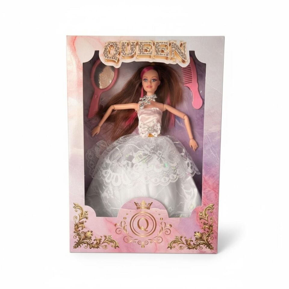 QUE-107 KUTU.GEN.GELİNLİK.AKSESUAR.QUEEN BEBEK OYUNCAK BEBEK