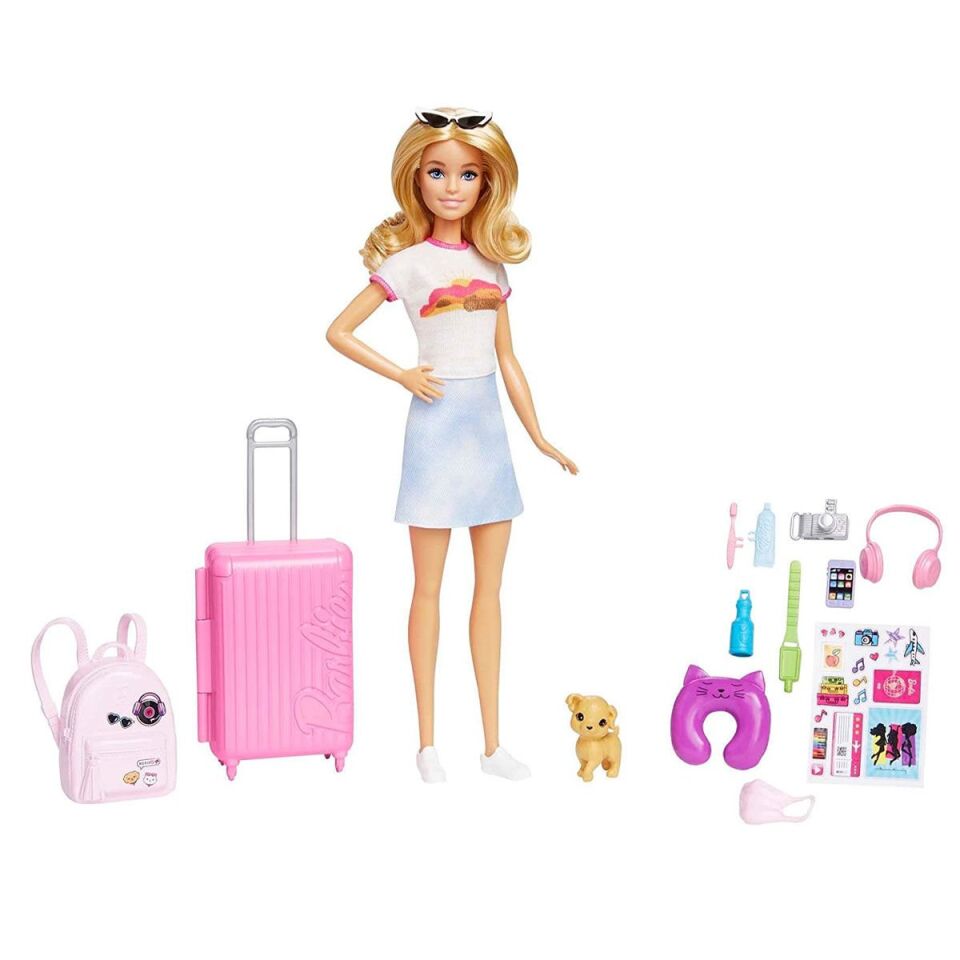 Barbie Köpeği ile Seyahatte Bebeği ve Aksesuarları HJY18