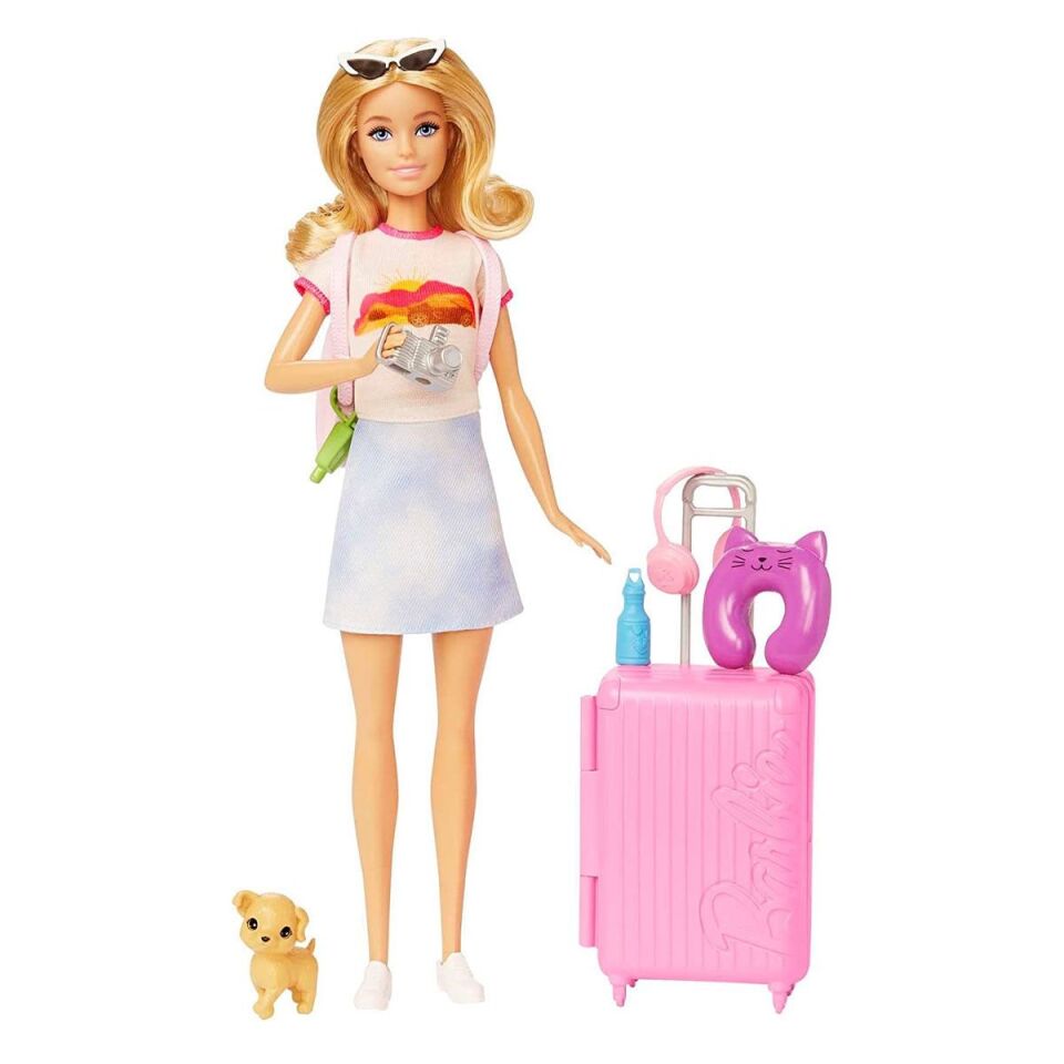 Barbie Köpeği ile Seyahatte Bebeği ve Aksesuarları HJY18