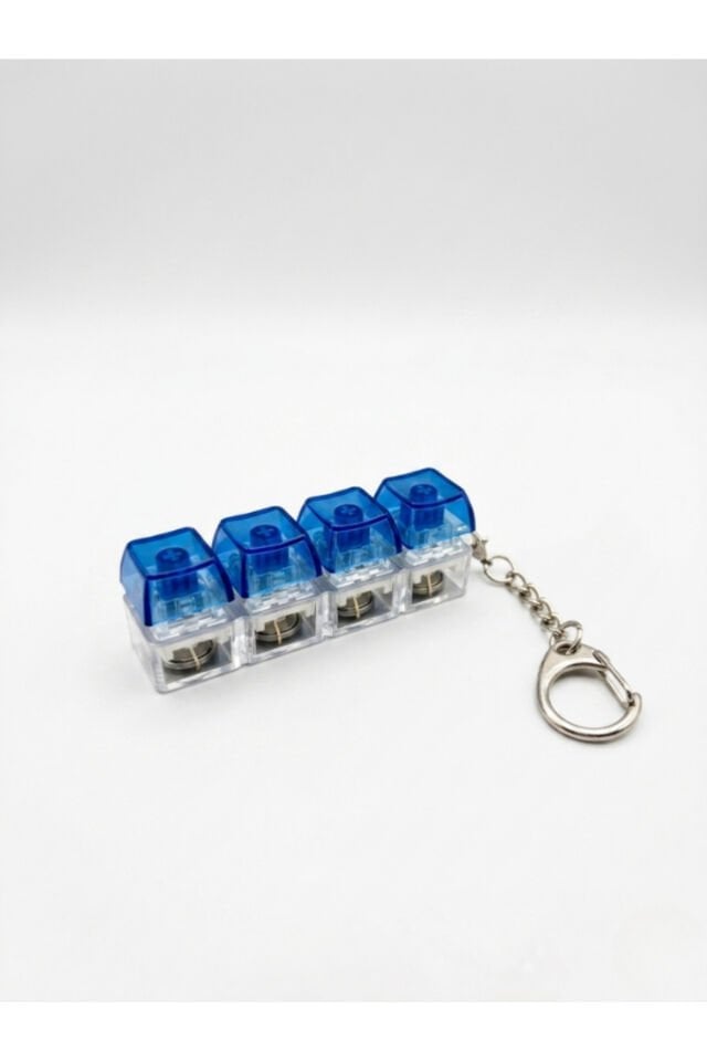 RGB Işıklı Mekanik Klavye Tuşlu Stres Atma Anahtarlığı - 4'lü Fidget Toy