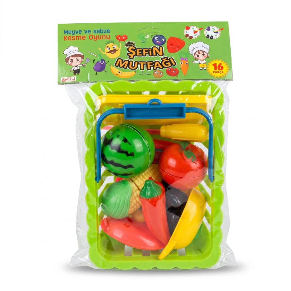 01-2033 SEPETLİ KESME SET OYUNCAK KESİLEBİLİR MEYVE SEBZE