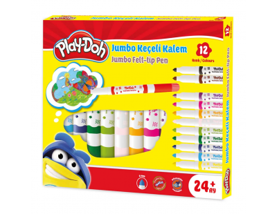 Play-Doh Jumbo Keçeli Kalem 6 mm 12'li