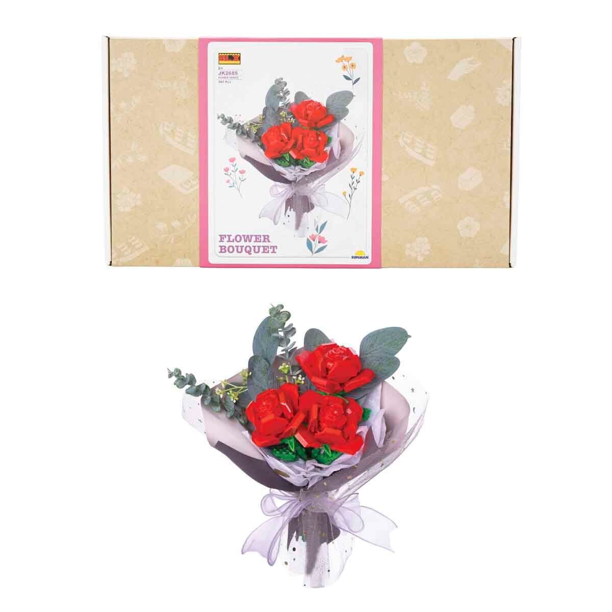 5757 SUN-RST-BLX-FLOWER SET GÜL BUKETİ 3LÜ KRMZ 285 PRÇ