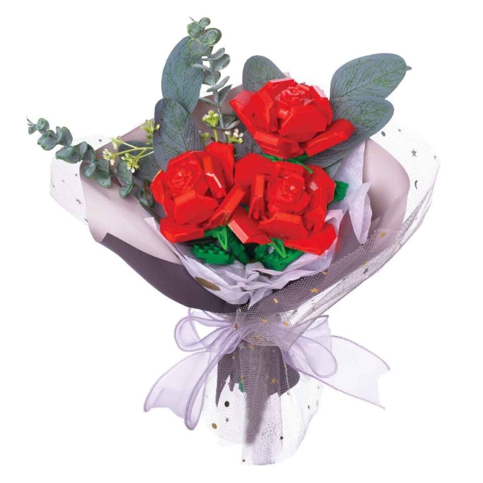 5757 SUN-RST-BLX-FLOWER SET GÜL BUKETİ 3LÜ KRMZ 285 PRÇ