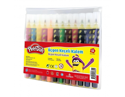 Play-Doh 12 Renk Üçgen Fırça Uçlu Kalem Pp Kutu
