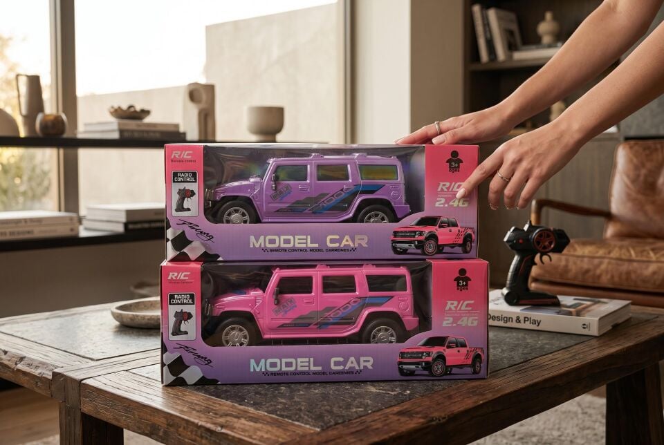 998-1 PEMBE JEEP OYUNCAK KUMANDALI PEMBE PARLAK JEEP
