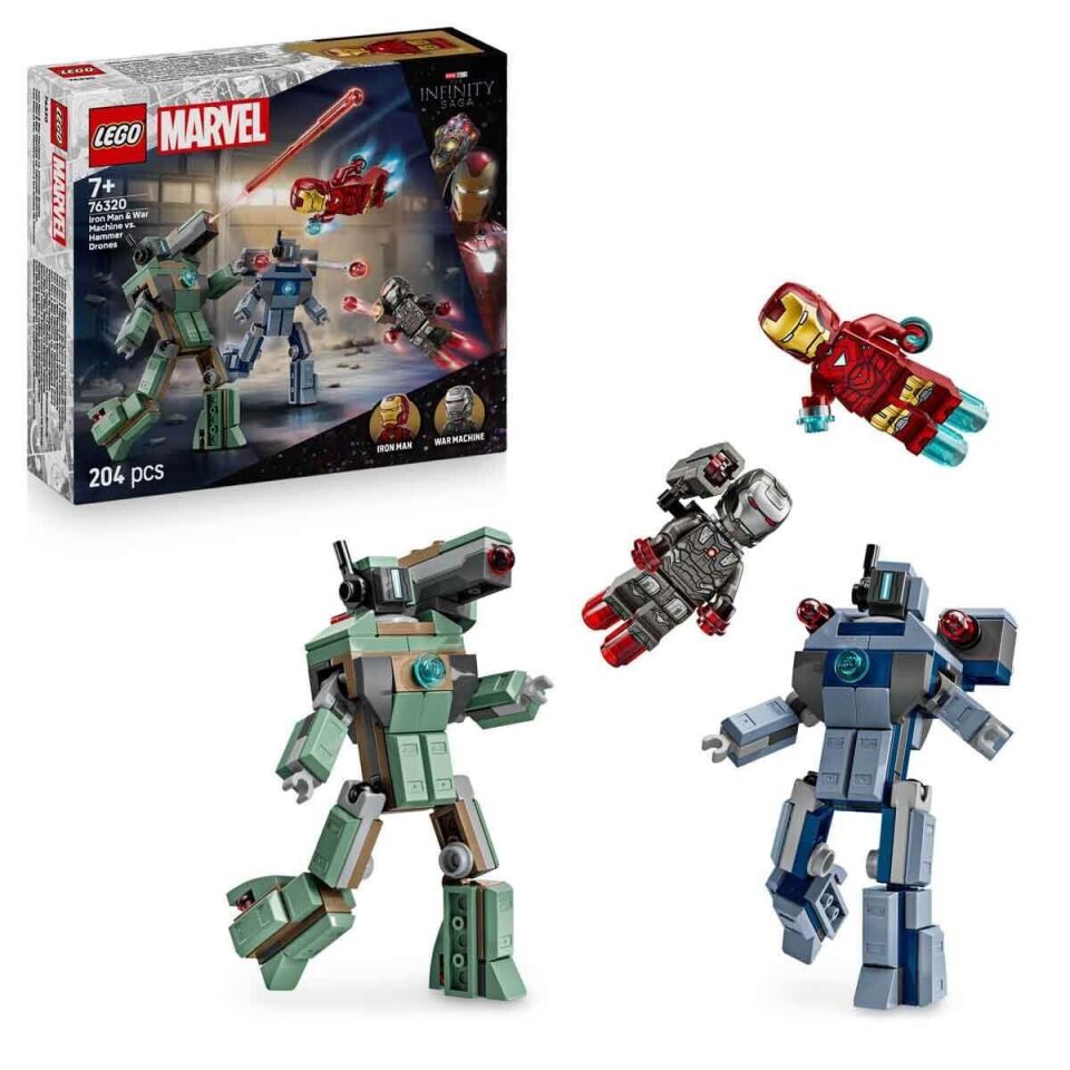 Lego 76320 Marvel Iron Man ve War Machine Hammer İnsansız Hava Araçlarına Karşı