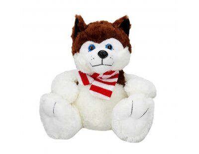 Sunman Oturan Husky Atkılı Peluş Köpek 30 cm