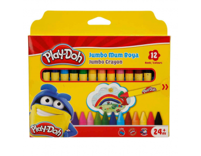 Play-Doh Silinebilir Jumbo Crayon Mum Boya 12 Renk