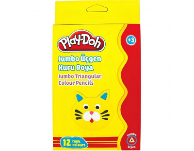 Play-Doh 12 Renk Jumbo Üçgen Kuru Boya