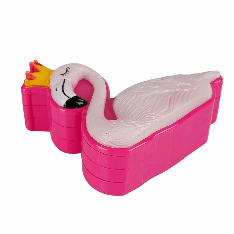 Pretty Pinky Flamingo Şekilli Üç Katlı Makyaj Güzellik Seti 2599