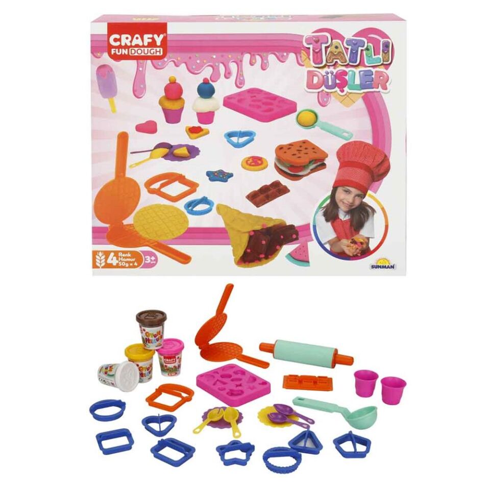 Crafy Tatlı Düşler Oyun Hamuru Seti 200 g 22 Parça