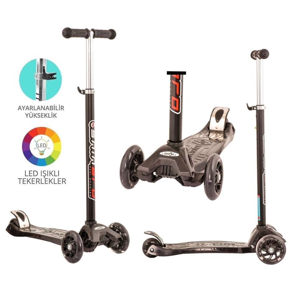 MAXİ TWİST IŞIKLI SCOOTER SİYAH