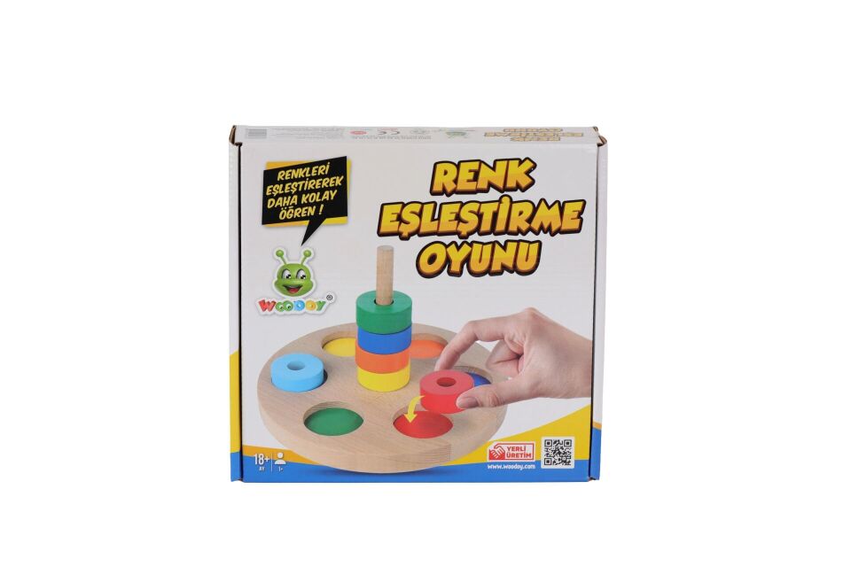 KR136 WOODOY RENKLİ HALKA EŞLEŞTİRME OYUNU