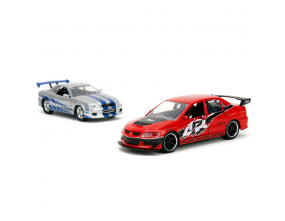 Jada Hızlı & Öfkeli 2'li Paket, 2006 Mitsubishi Lancer Evo IX & Brian's 2002 Nissan Skyline GTR R34 Model Arabaları