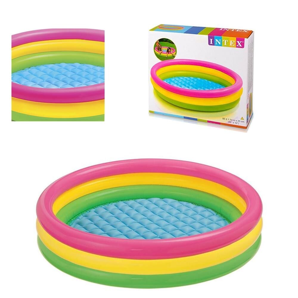 114x25 3 Boğumlu Renkli Altı Şişme Çocuk Oyun Havuzu