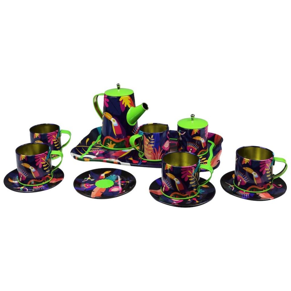 ATF-996-7A-10A 14 PRÇ.DESENLİ METAL ÇAY KAHVE-VRD